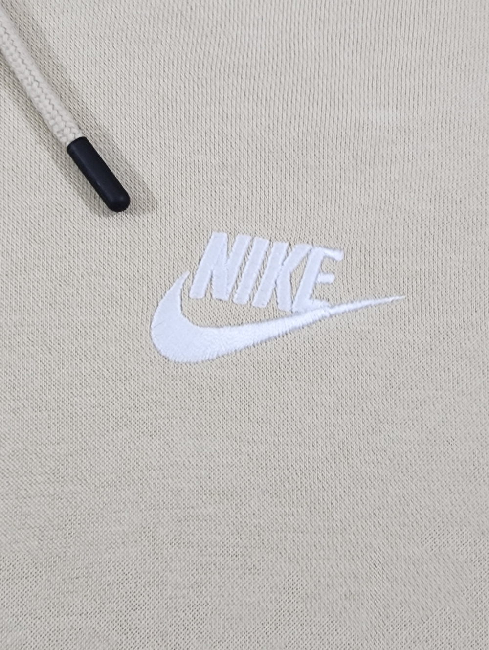Nike Tech Fleece Cropped Hoodie Beige Cream Medium Zip Hem - Picture 3 of 12